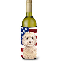 "Caroline's Treasures Champagne Cockapoo Patriotic Decorative Bottle Hugger, 750ml, Multicolor"