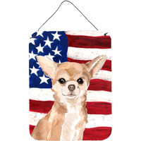 "Caroline's Treasures Chihuahua Patriotic Metal Print, 16"" x 12"", Multicolor"