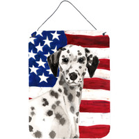 "Caroline's Treasures Dalmatian Patriotic Metal Print, 16"" x 12"", Multicolor"