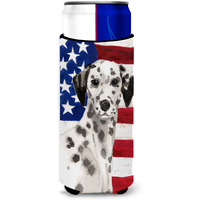 "Caroline's Treasures Dalmatian Patriotic Decorative Can Hugger, Slim, Multicolor"