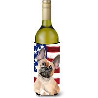 "Caroline's Treasures Fawn French Bulldog Patriotic Decorative Bottle Hugger, 750ml, Multicolor"