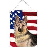 "Caroline's Treasures German Shepherd Patriotic Metal Print, 16"" x 12"", Multicolor"
