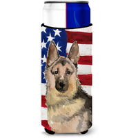 "Caroline's Treasures German Shepherd Patriotic Decorative Can Hugger, Slim, Multicolor"