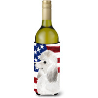 "Caroline's Treasures White Standard Poodle Patriotic Decorative Bottle Hugger, 750ml, Multicolor"