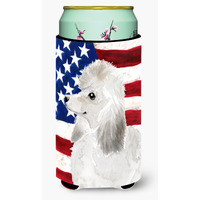 "Caroline's Treasures White Standard Poodle Patriotic Decorative Can Hugger, Tall, Multicolor"