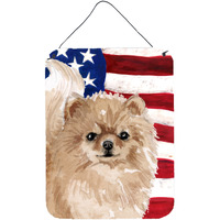 "Caroline's Treasures Pomeranian Patriotic Metal Print, 16"" x 12"", Multicolor"