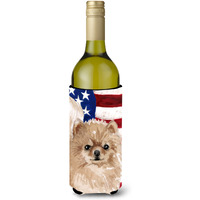 "Caroline's Treasures Pomeranian Patriotic Decorative Bottle Hugger, 750ml, Multicolor"