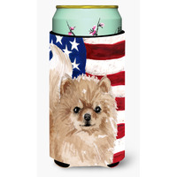 "Caroline's Treasures Pomeranian Patriotic Decorative Can Hugger, Tall, Multicolor"