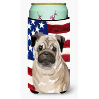 "Caroline's Treasures Fawn Pug Patriotic Decorative Can Hugger, Tall, Multicolor"