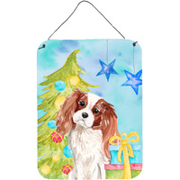"Caroline's Treasures Blenheim Cavalier Spaniel Christmas Metal Print, 16"" x 12"", Multicolor"