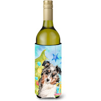 "Caroline's Treasures Australian Shepherd Christmas Decorative Bottle Hugger, 750ml, Multicolor"