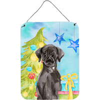 "Caroline's Treasures Black Labrador Christmas Metal Print, 16"" x 12"", Multicolor"