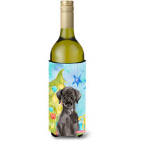 "Caroline's Treasures Black Labrador Christmas Decorative Bottle Hugger, 750ml, Multicolor"