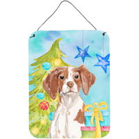 "Caroline's Treasures Brittany Spaniel Christmas Metal Print, 16"" x 12"", Multicolor"