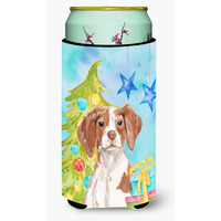 "Caroline's Treasures Brittany Spaniel Christmas Decorative Can Hugger, Tall, Multicolor"