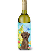 "Caroline's Treasures Chocolate Labrador Christmas Decorative Bottle Hugger, 750ml, Multicolor"