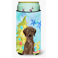 "Caroline's Treasures Chocolate Labrador Christmas Decorative Can Hugger, Tall, Multicolor"