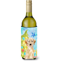 "Caroline's Treasures Yellow Labrador Christmas Decorative Bottle Hugger, 750ml, Multicolor"