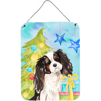 "Caroline's Treasures Tricolor Cavalier Spaniel Christmas Metal Print, 16"" x 12"", Multicolor"