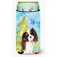 "Caroline's Treasures Tricolor Cavalier Spaniel Christmas Decorative Can Hugger, Tall, Multicolor"