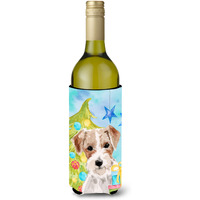 "Caroline's Treasures Wire Hair Jack Russell Christmas Decorative Bottle Hugger, 750ml, Multicolor"