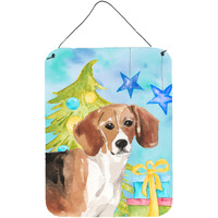 "Caroline's Treasures Beagle Christmas Metal Print, 16"" x 12"", Multicolor"