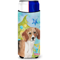 "Caroline's Treasures Beagle Christmas Decorative Can Hugger, Slim, Multicolor"