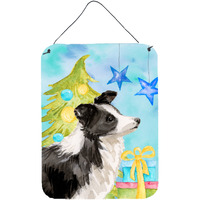 "Caroline's Treasures Border Collie Christmas Metal Print, 16"" x 12"", Multicolor"