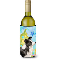 "Caroline's Treasures Border Collie Christmas Decorative Bottle Hugger, 750ml, Multicolor"