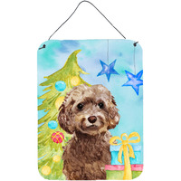 "Caroline's Treasures Brown Cockapoo Christmas Metal Print, 16"" x 12"", Multicolor"