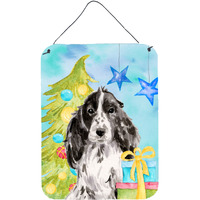 "Caroline's Treasures Black Parti Christmas Metal Print, 16"" x 12"", Multicolor"