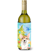 "Caroline's Treasures Corgi Christmas Decorative Bottle Hugger, 750ml, Multicolor"