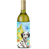 "Caroline's Treasures Dalmatian Christmas Decorative Bottle Hugger, 750ml, Multicolor"