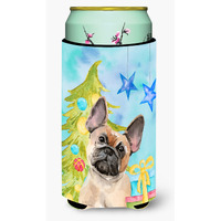"Caroline's Treasures Fawn French Bulldog Christmas Decorative Can Hugger, Tall, Multicolor"