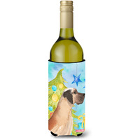 "Caroline's Treasures Fawn Natural Dane Christmas Decorative Bottle Hugger, 750ml, Multicolor"