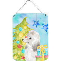"Caroline's Treasures White Standard Poodle Christmas Metal Print, 16"" x 12"", Multicolor"
