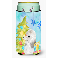 "Caroline's Treasures White Standard Poodle Christmas Decorative Can Hugger, Tall, Multicolor"