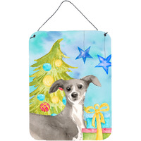 "Caroline's Treasures Italian Greyhound Christmas Metal Print, 16"" x 12"", Multicolor"