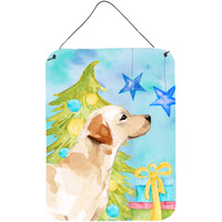 "Caroline's Treasures Yellow Labrador #2 Christmas Metal Print, 16"" x 12"", Multicolor"