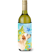 "Caroline's Treasures Yellow Labrador #2 Christmas Decorative Bottle Hugger, 750ml, Multicolor"