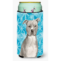 "Caroline's Treasures Staffordshire Bull Terrier Winter Decorative Can Hugger, Tall, Multicolor"