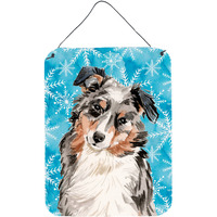 "Caroline's Treasures Australian Shepherd Winter Metal Print, 16"" x 12"", Multicolor"