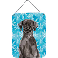 "Caroline's Treasures Black Labrador Winter Metal Print, 16"" x 12"", Multicolor"