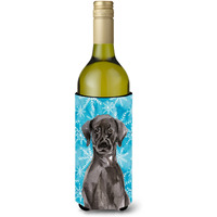 "Caroline's Treasures Black Labrador Winter Decorative Bottle Hugger, 750ml, Multicolor"