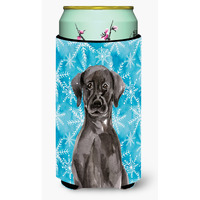 "Caroline's Treasures Black Labrador Winter Decorative Can Hugger, Tall, Multicolor"