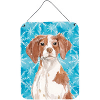 "Caroline's Treasures Brittany Spaniel Winter Metal Print, 16"" x 12"", Multicolor"