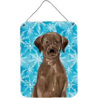 "Caroline's Treasures Chocolate Labrador Winter Metal Print, 16"" x 12"", Multicolor"