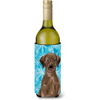 "Caroline's Treasures Chocolate Labrador Winter Decorative Bottle Hugger, 750ml, Multicolor"