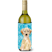 "Caroline's Treasures Yellow Labrador Winter Decorative Bottle Hugger, 750ml, Multicolor"