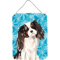 "Caroline's Treasures Tricolor Cavalier Spaniel Winter Metal Print, 16"" x 12"", Multicolor"
